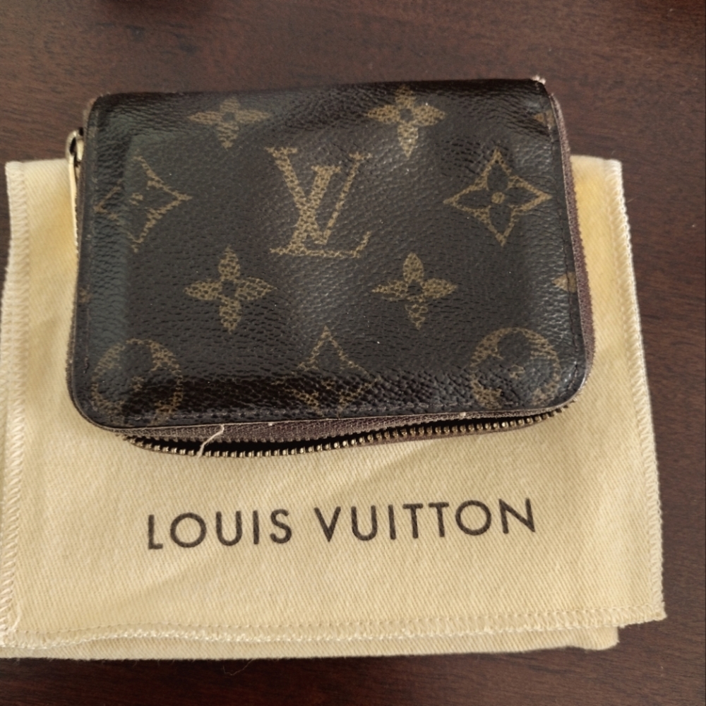 Louis Vuitton Monogram Canvas Zippy Agenda Wallet Fixer Upper Coin Purse